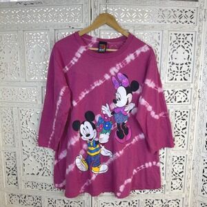 Vtg Mickey Unlimited Minnie Mouse Tie Dye Graphic T Shirt Sz M Fits L 90s Retro